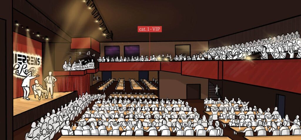 Emplacement de la catégorie 1 VIP dans la salle de la Revue de Thierrens